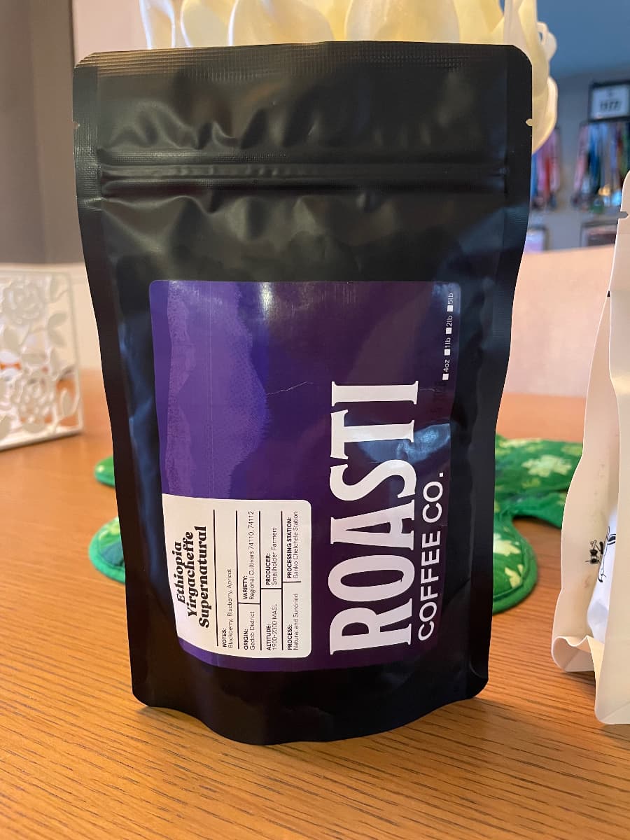Thanks for the coffee Kris! I love that you went above and beyond and sent a small bag of an Ethiopian Yirgacheffe Supernatural along with the Strawberry Banana co ferment! Finishing up some beans I already had and then can’t wait to break into these!